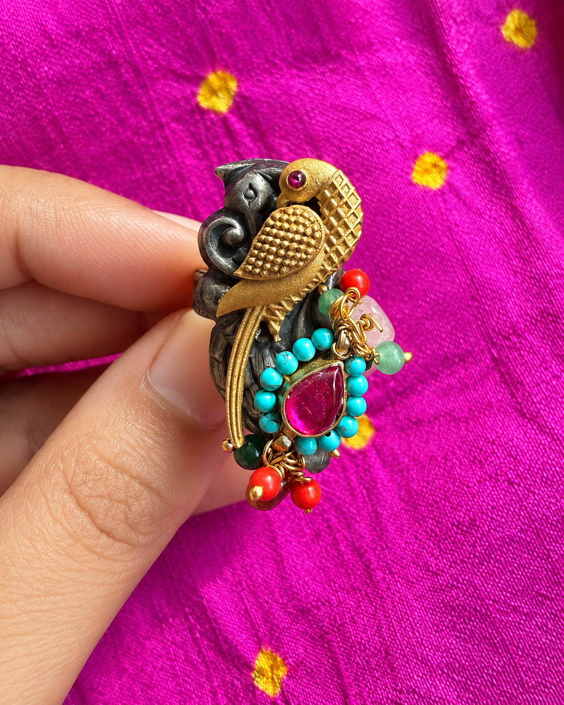 Saanjh Statement Ring — parrot