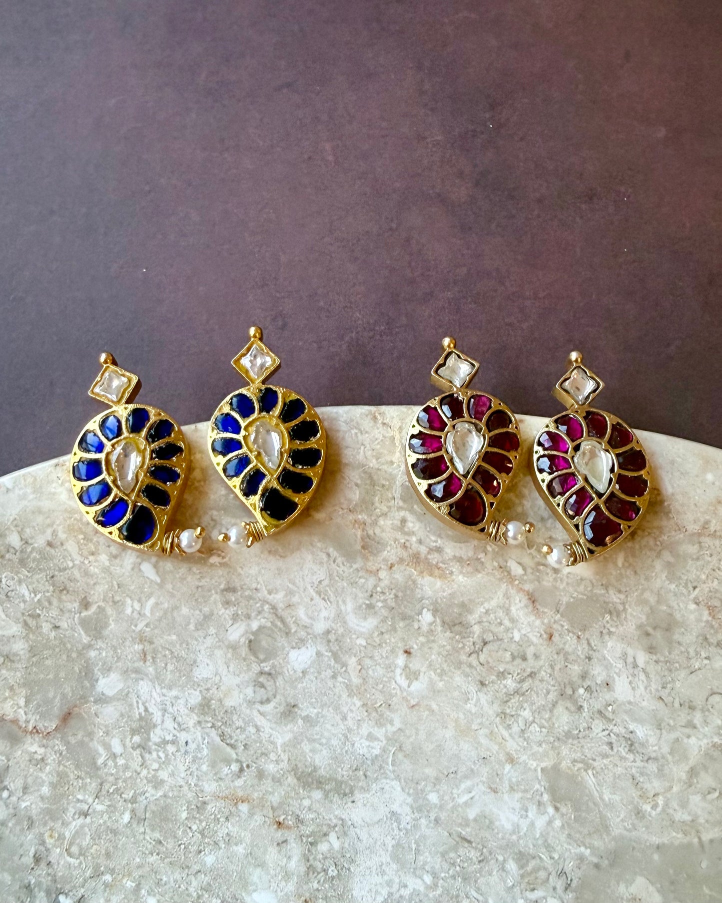 Raani Ambi Earrings – Ruby Pink