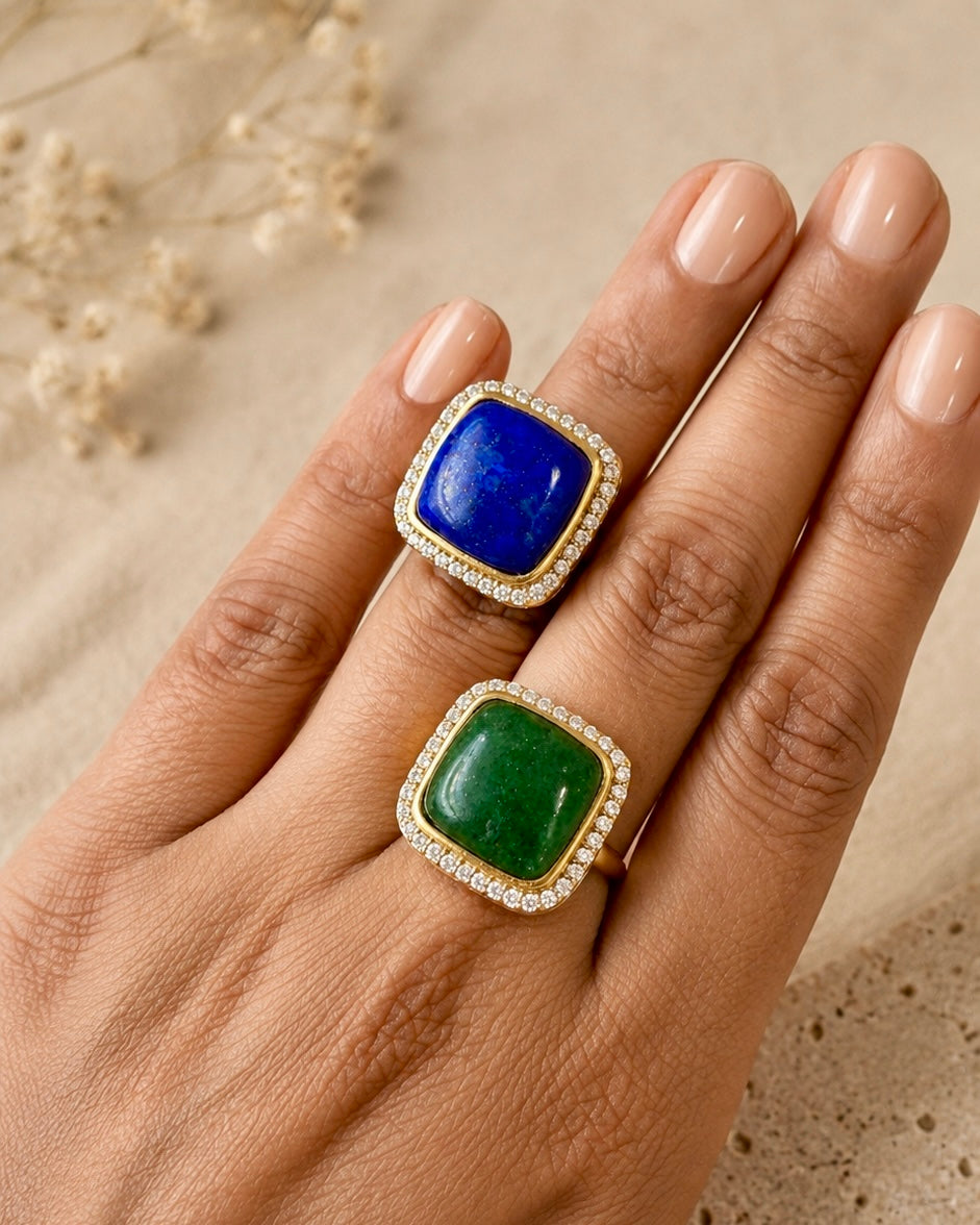 Luna Aventurine Green Ring
