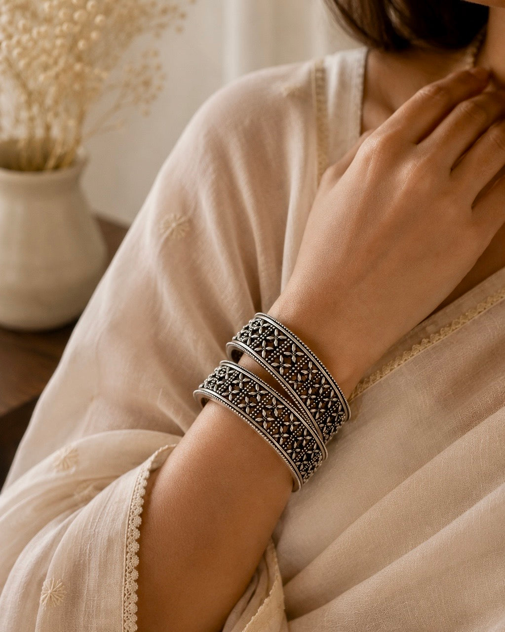 Gul Silver Bangles.