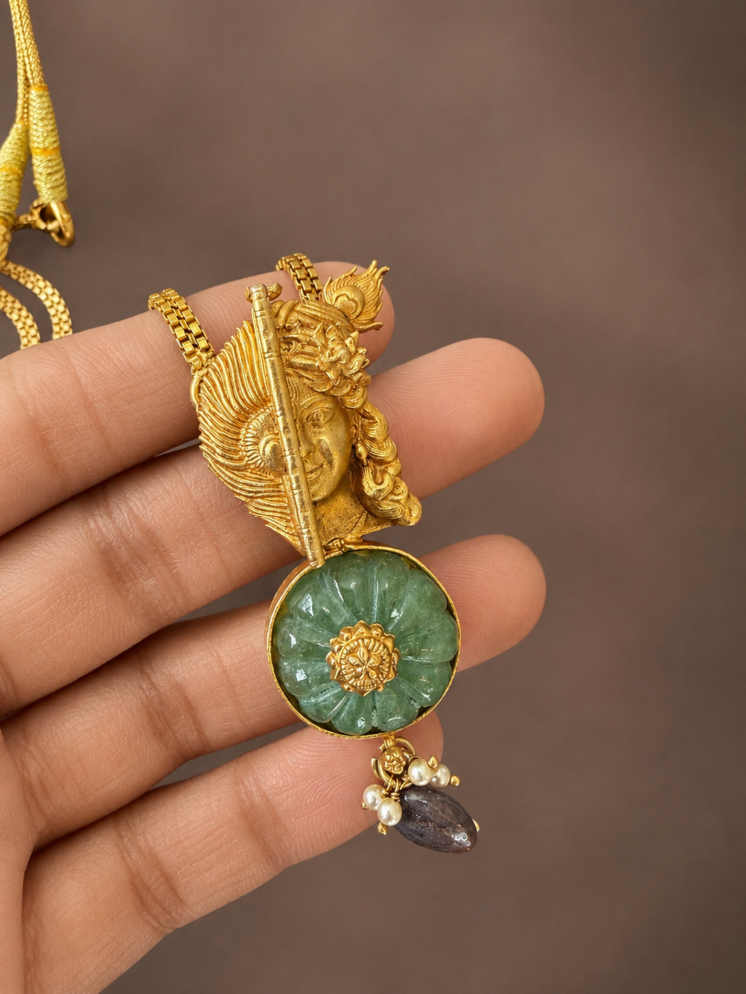 Krishna Morpankh Pendant Necklace