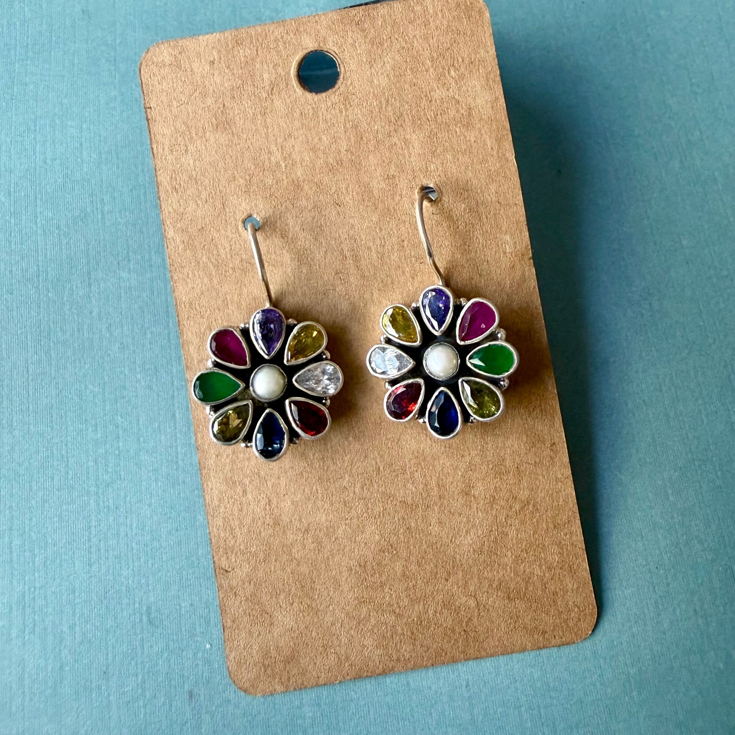 Multicolor Flower Drop Earrings
