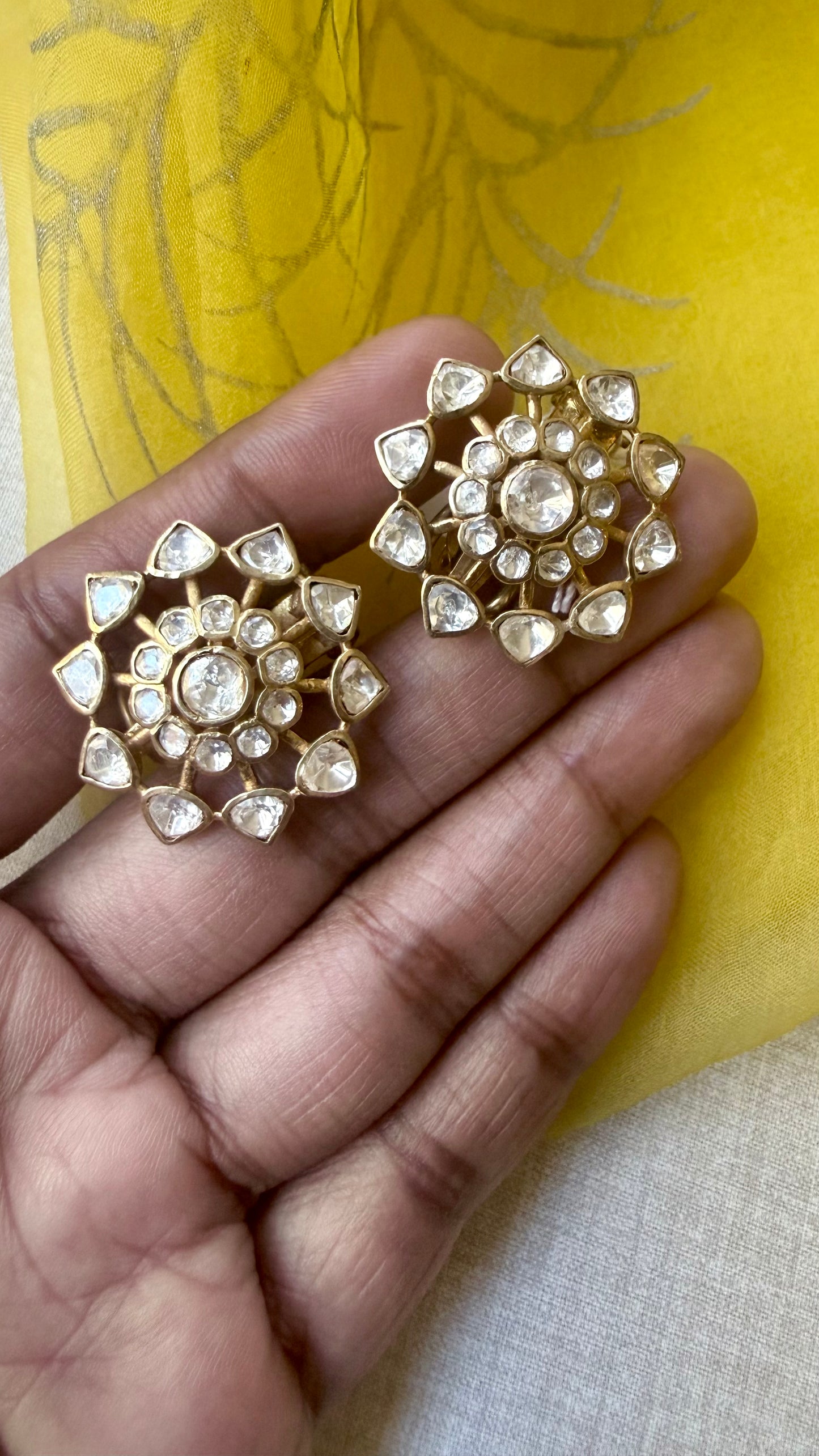 Sunburst Polki Earrings
