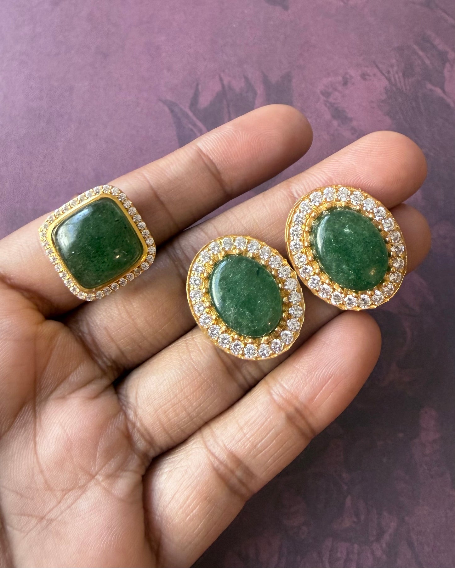 Luna Aventurine Green Earrings