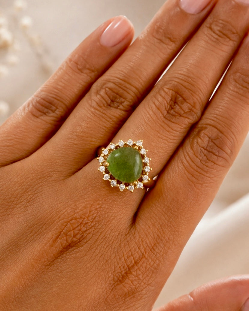 Aventurine Halo Ring