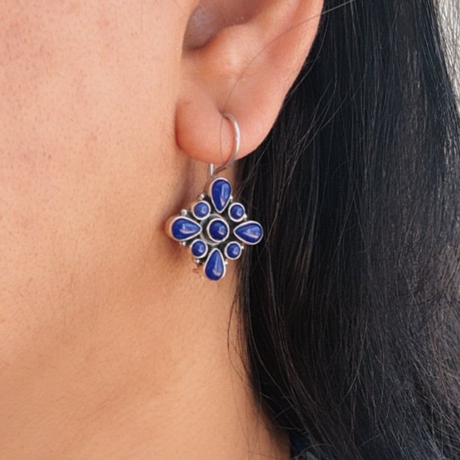 Turquoise Floral Earrings