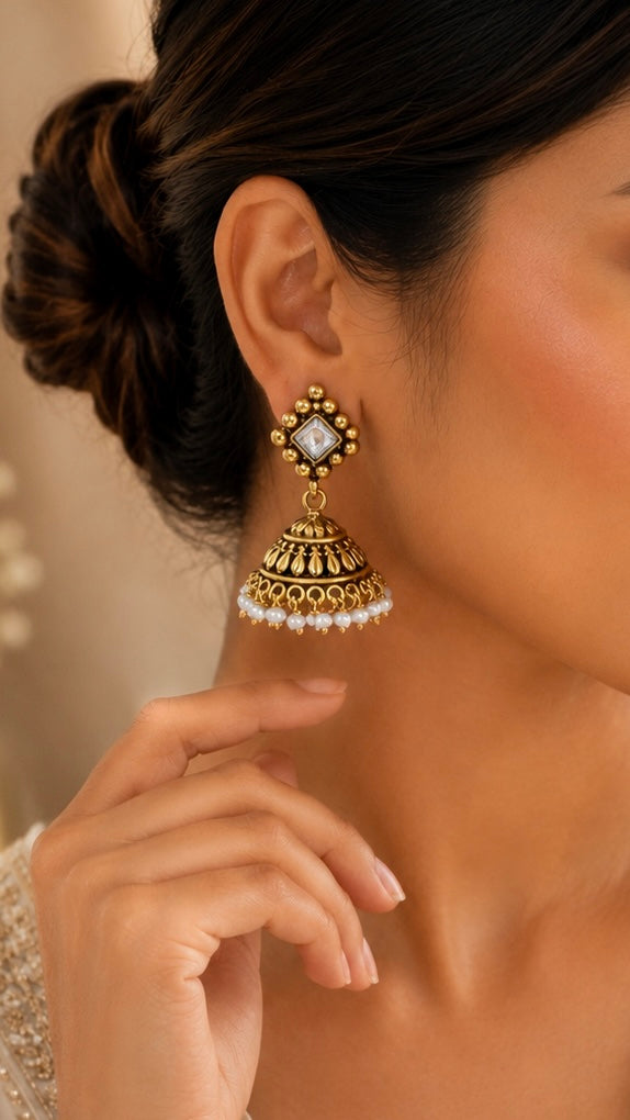 Noor Pearl Jhumkas