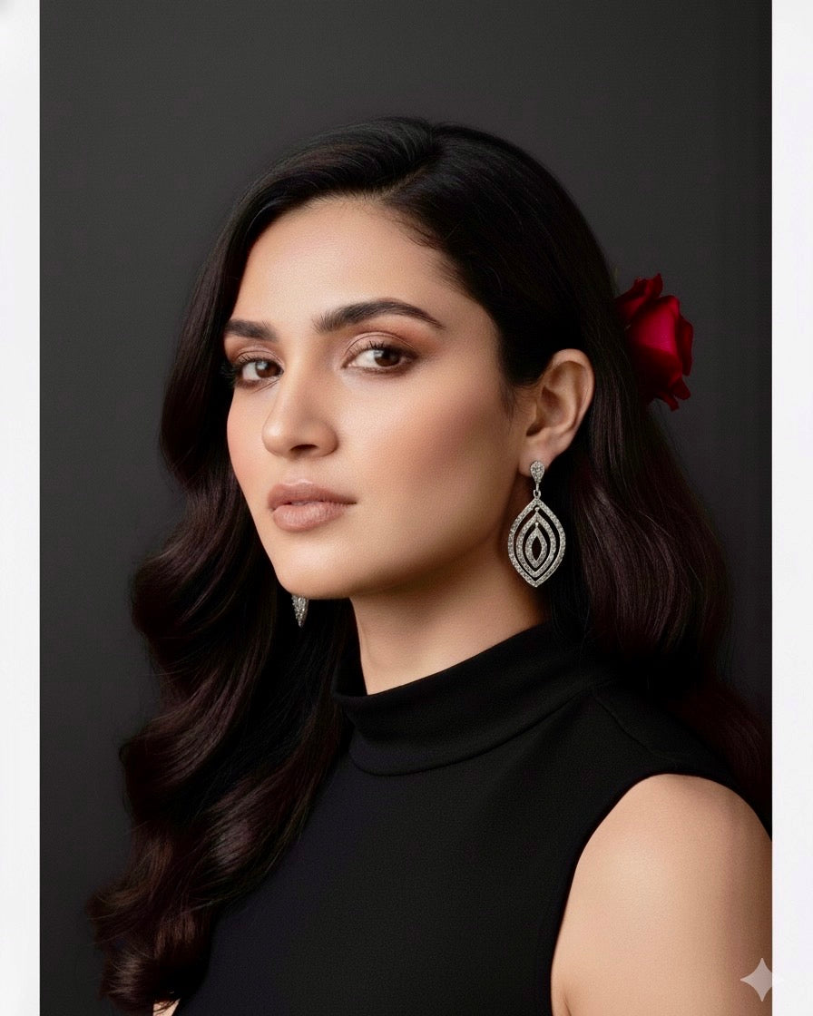 Marcasite Layered Drop Earrings