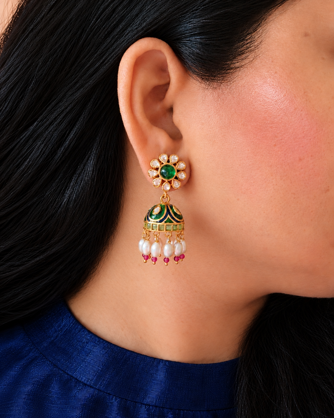 Meena Polki Jhumkis