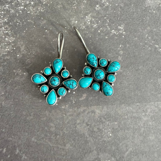 Turquoise Floral Earrings