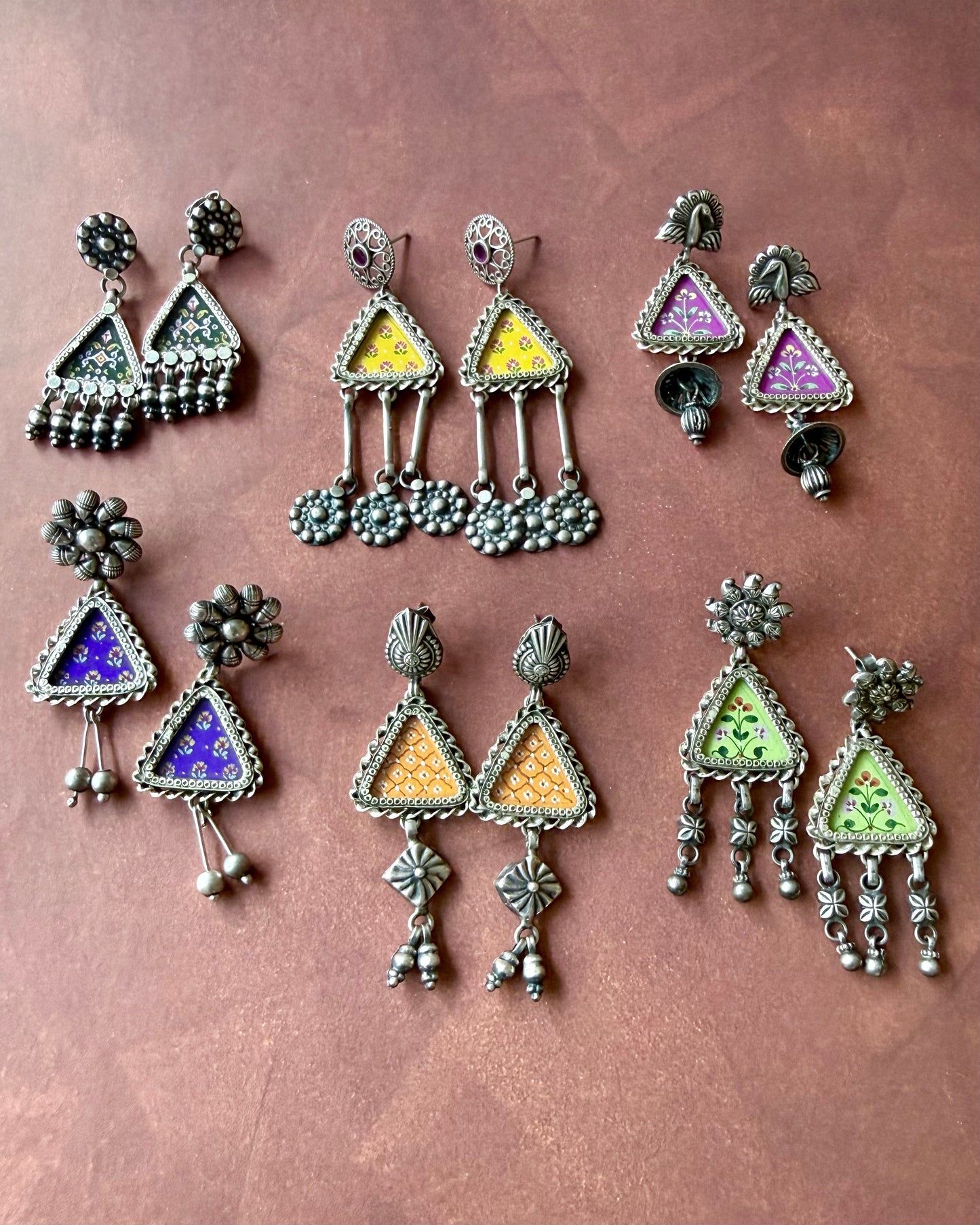 Leela Painted Earrings – Orange