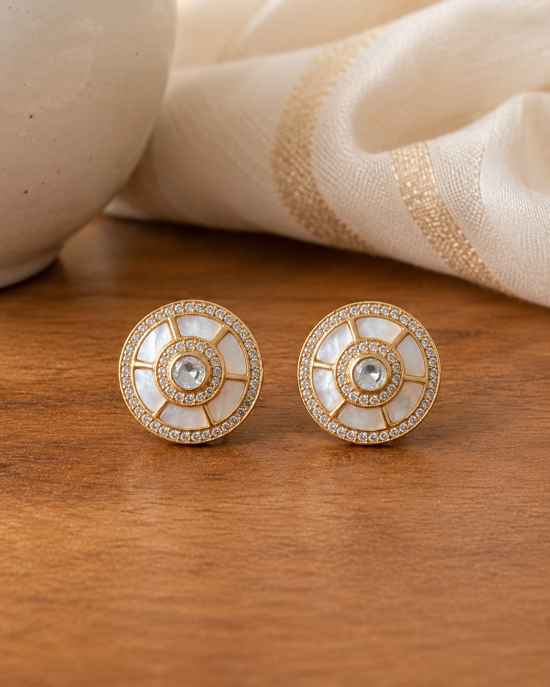 Mother of Pearl Mosaic Studs