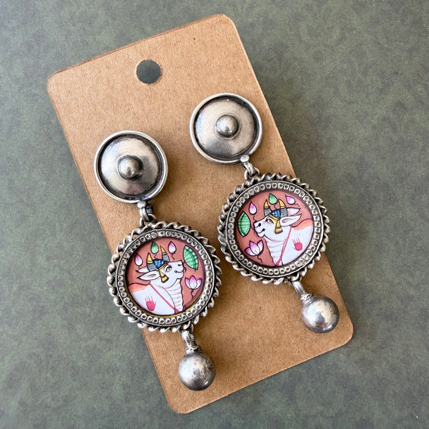 Leela Painted Earrings – Gauri (Peach)