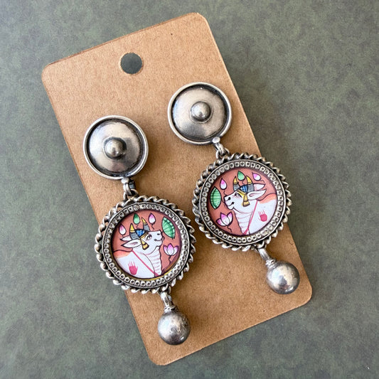 Leela Painted Earrings – Gauri (Peach)