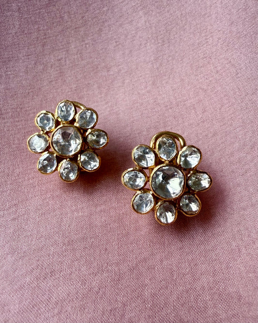 Floral Polki Earrings