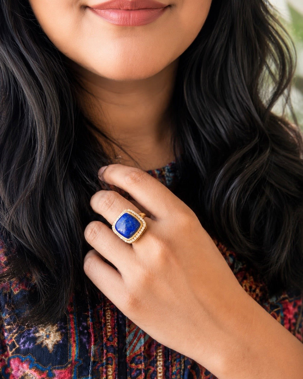 Luna Lapis Blue Ring