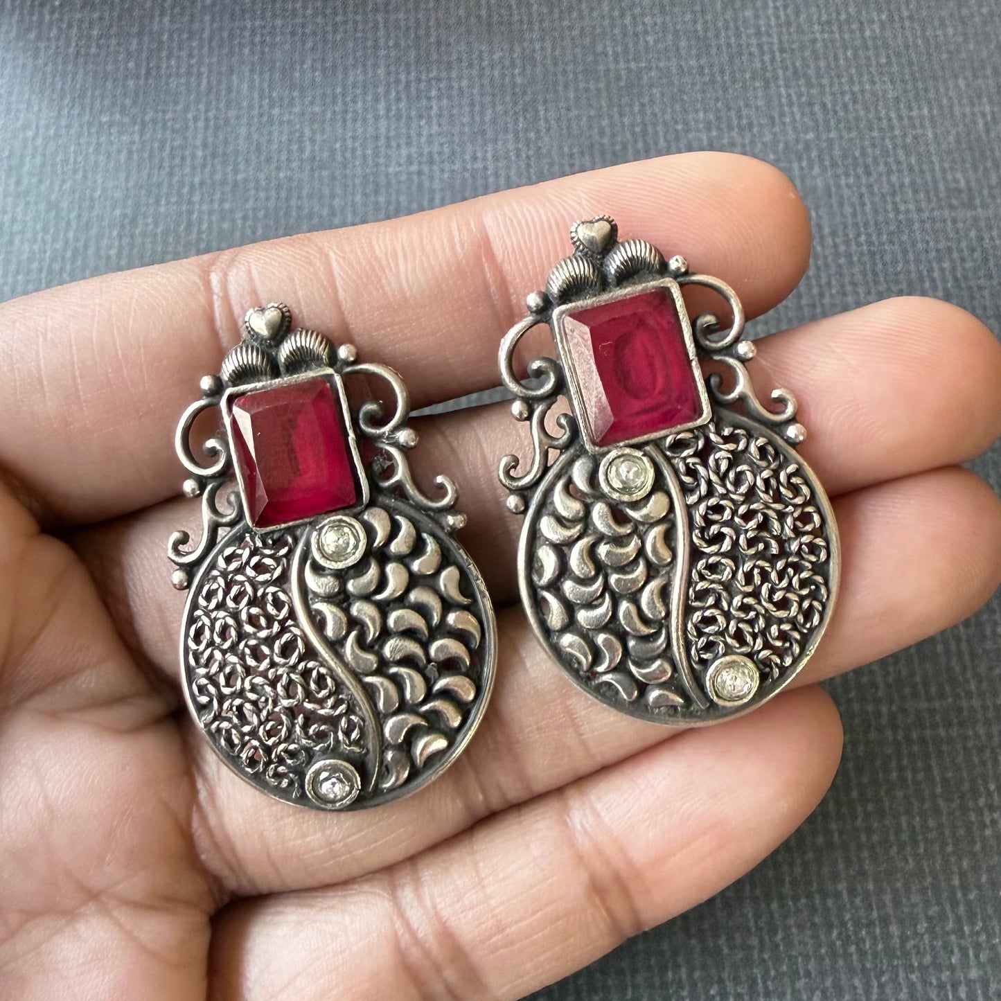 Rajsi Ruby Earrings