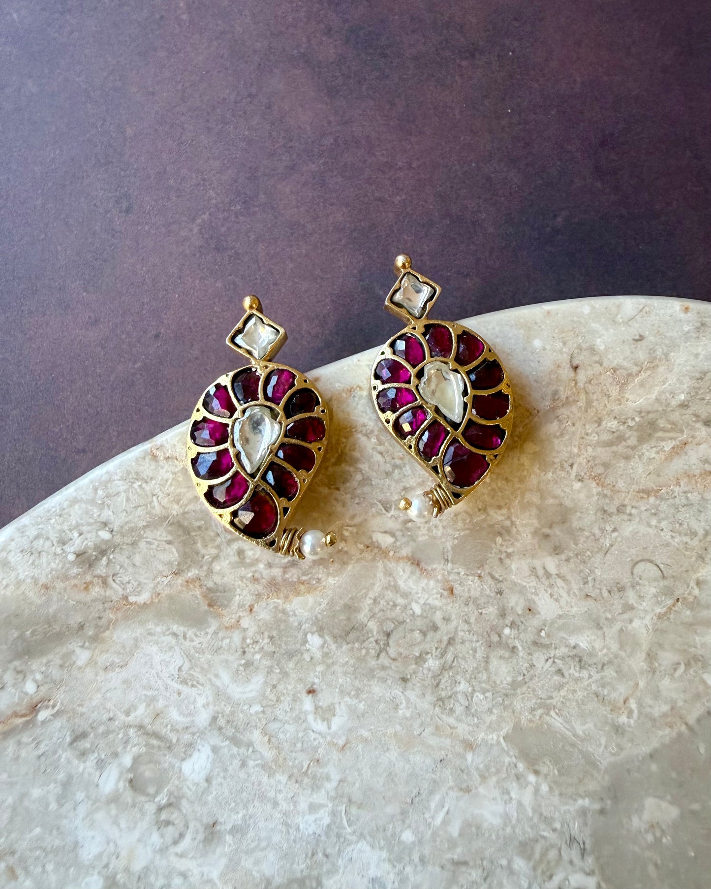 Raani Ambi Earrings – Ruby Pink