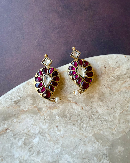 Raani Ambi Earrings – Ruby Pink