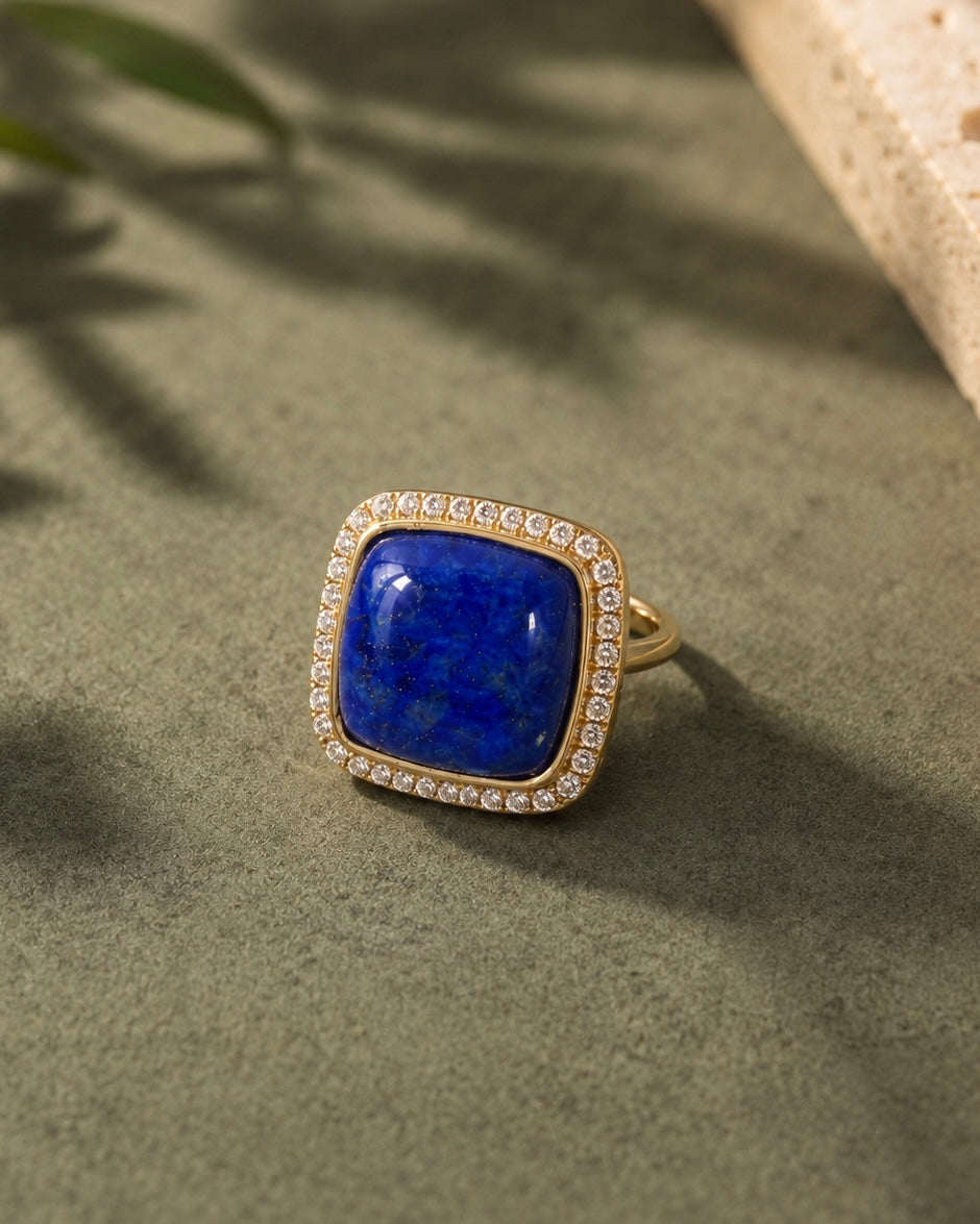 Luna Lapis Blue Ring