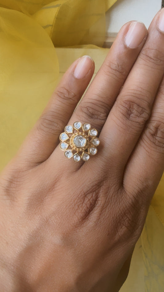 Sunburst Polki Ring