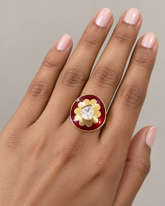 Rasa Red Enamel Ring