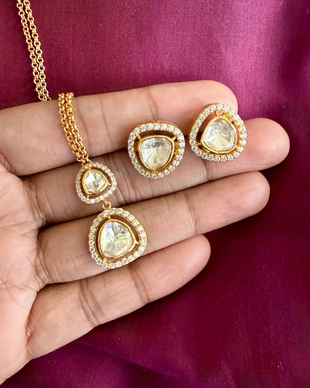 Eira Polki Pendant Set