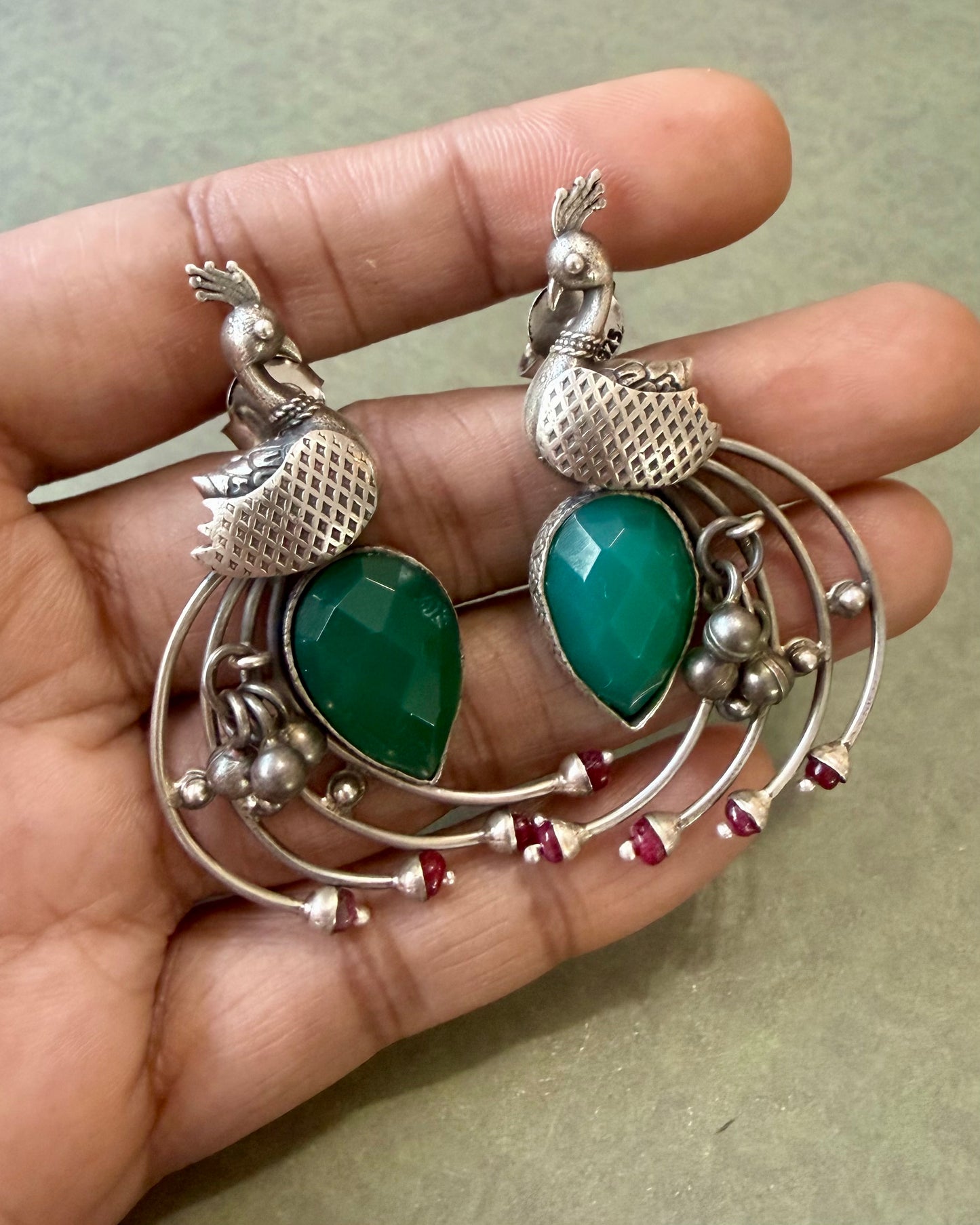 Vana Peacock Cascade Earrings