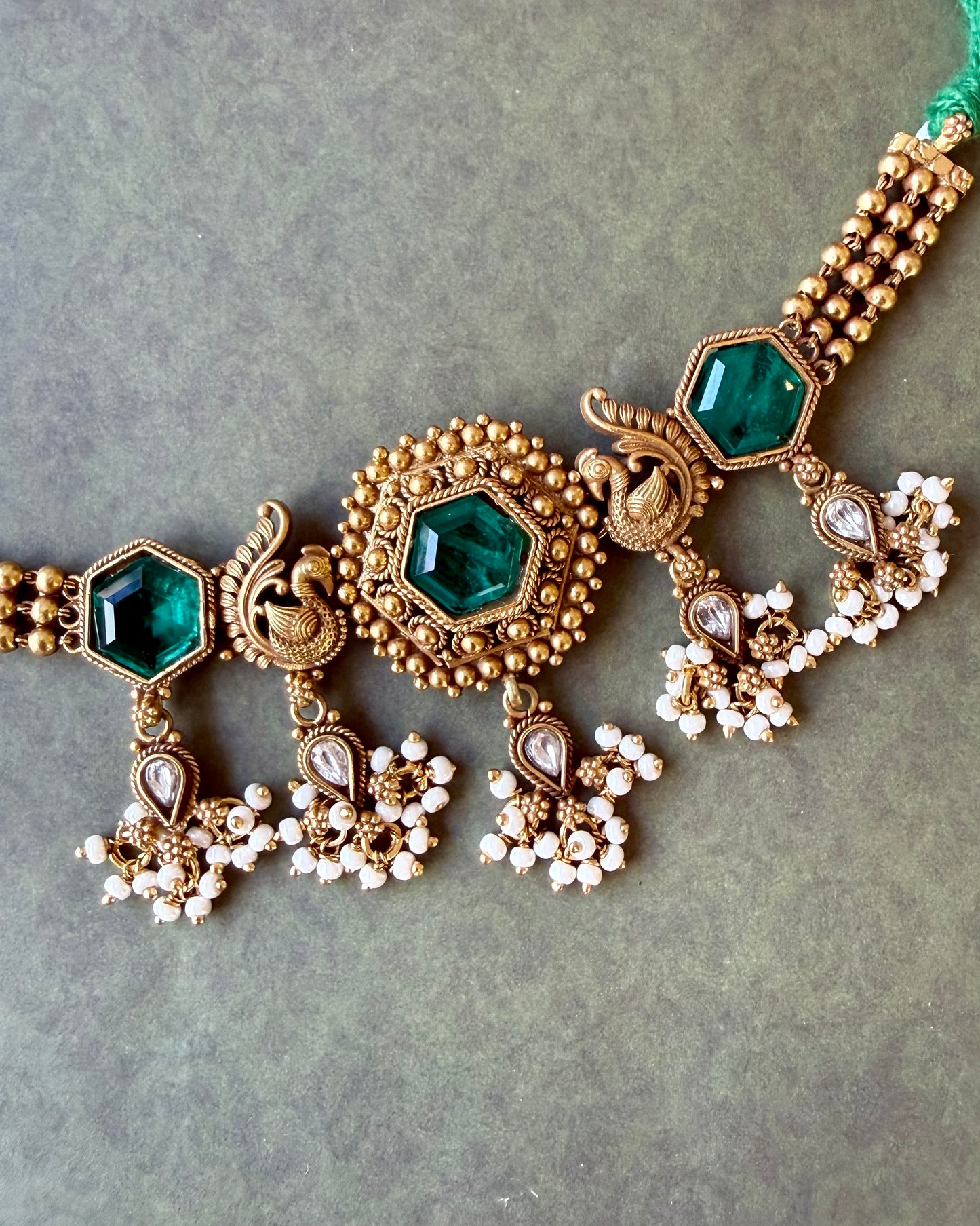 Mayura Emerald Necklace Set