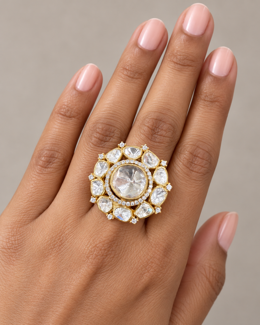 Abha Polki Statement Ring