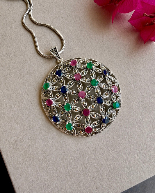Full Bloom Pendant - Marcasite
