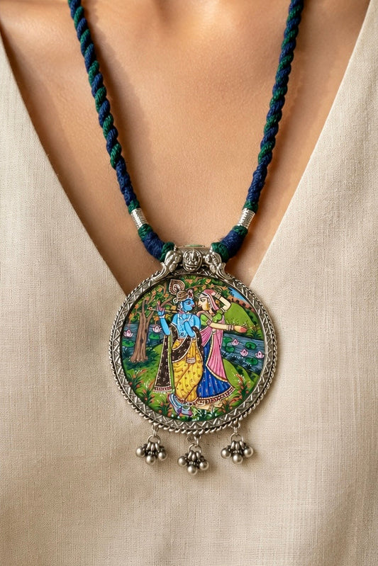 Leela – Radha Krishna Pendant with Dori