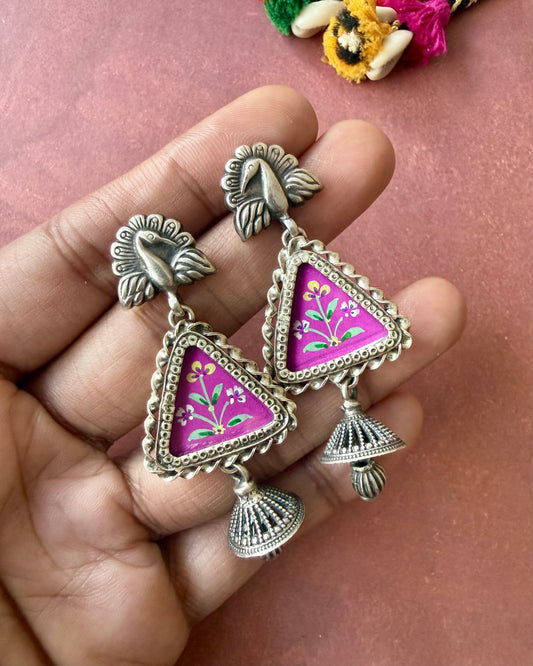 Leela Painted Earrings – Pink