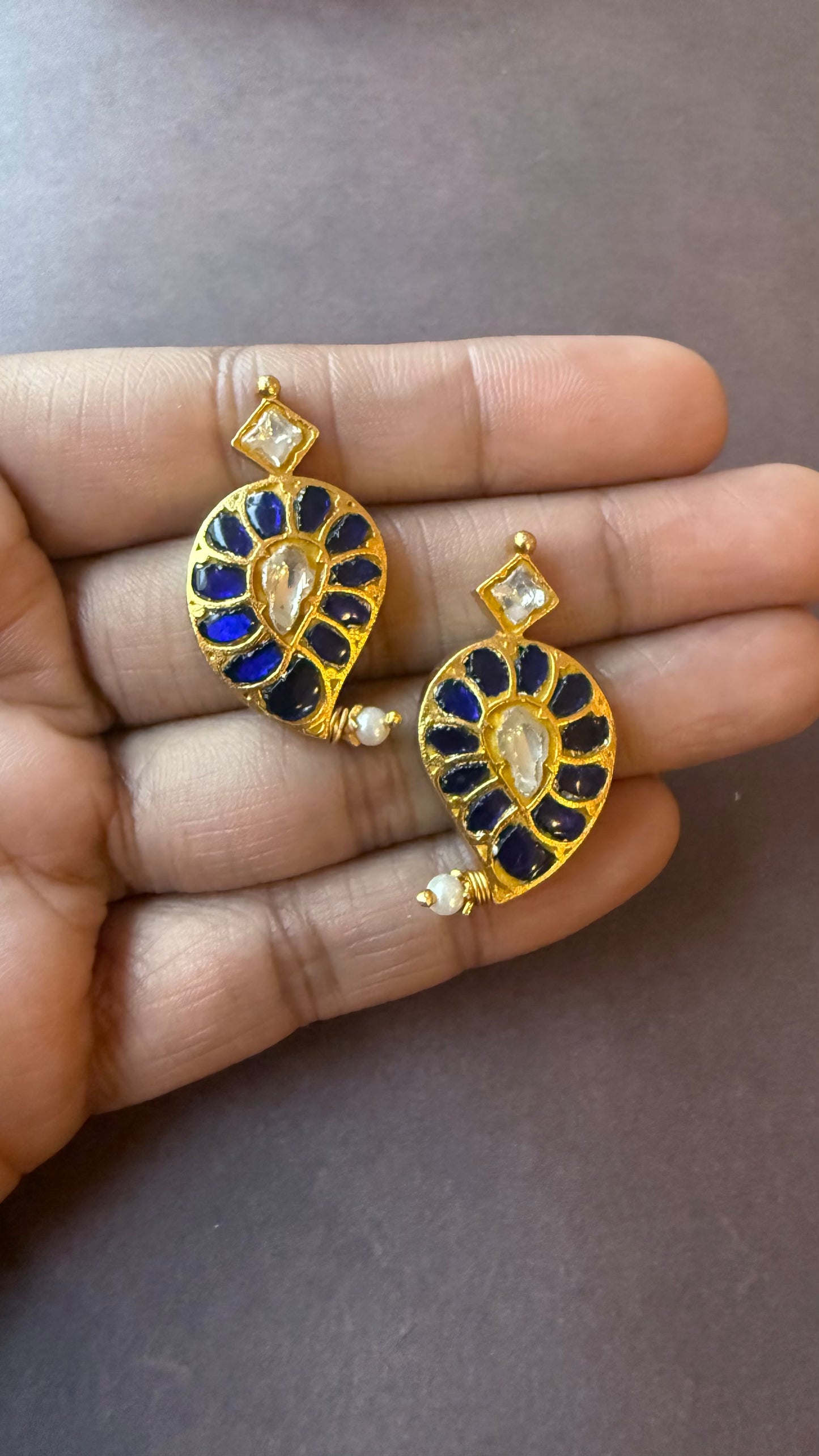 Raani Ambi Earrings –  Royal blue
