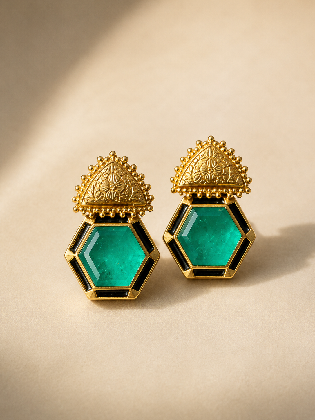 Mosaic Earrings Green