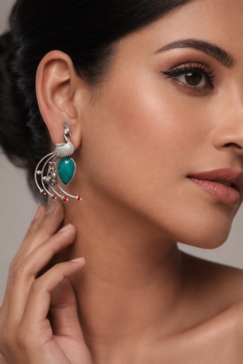 Vana Peacock Cascade Earrings