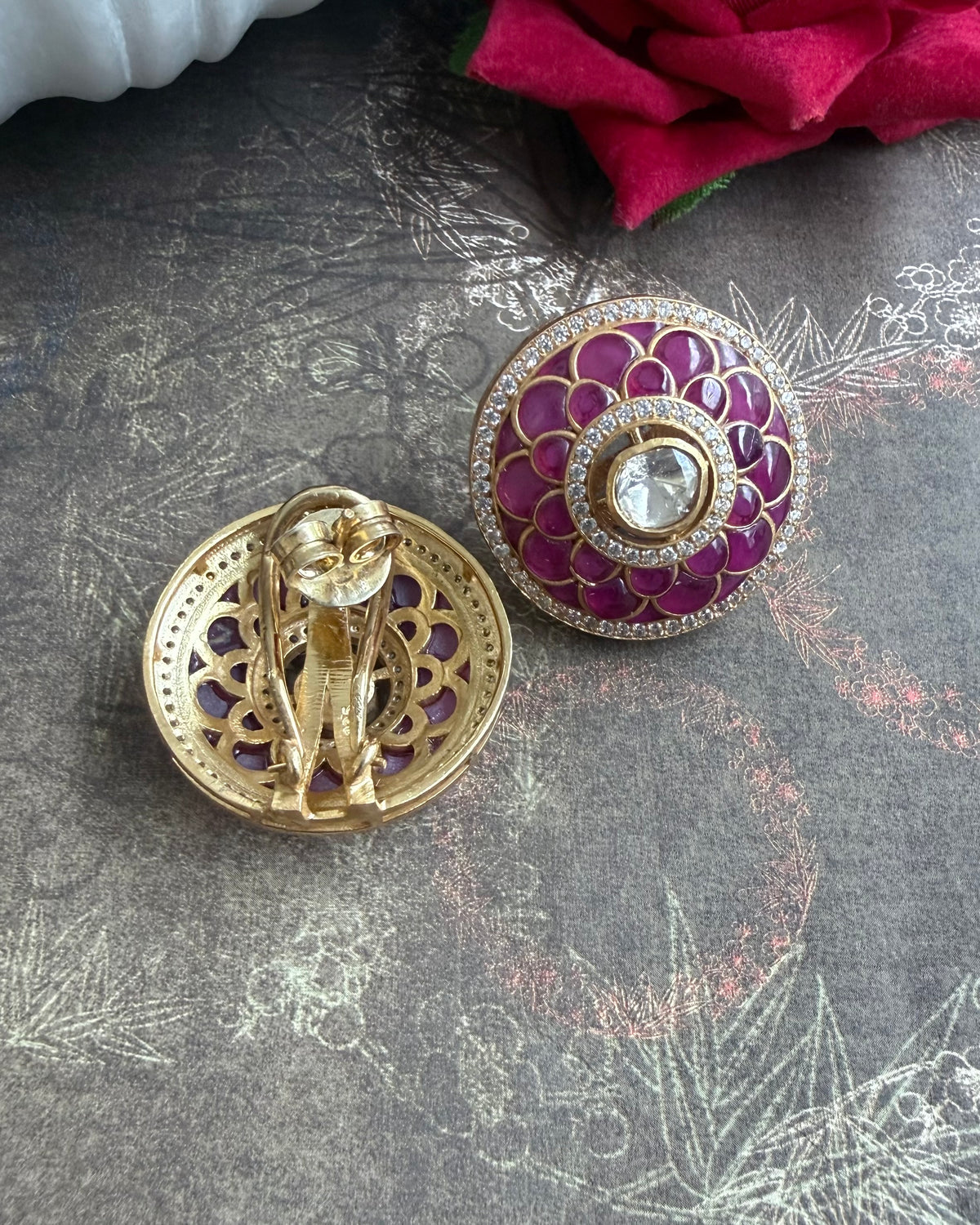 Rosie Polki Earrings