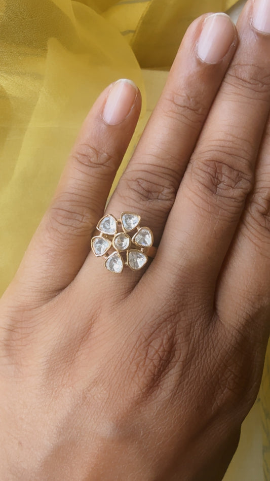 Floral Polki Ring