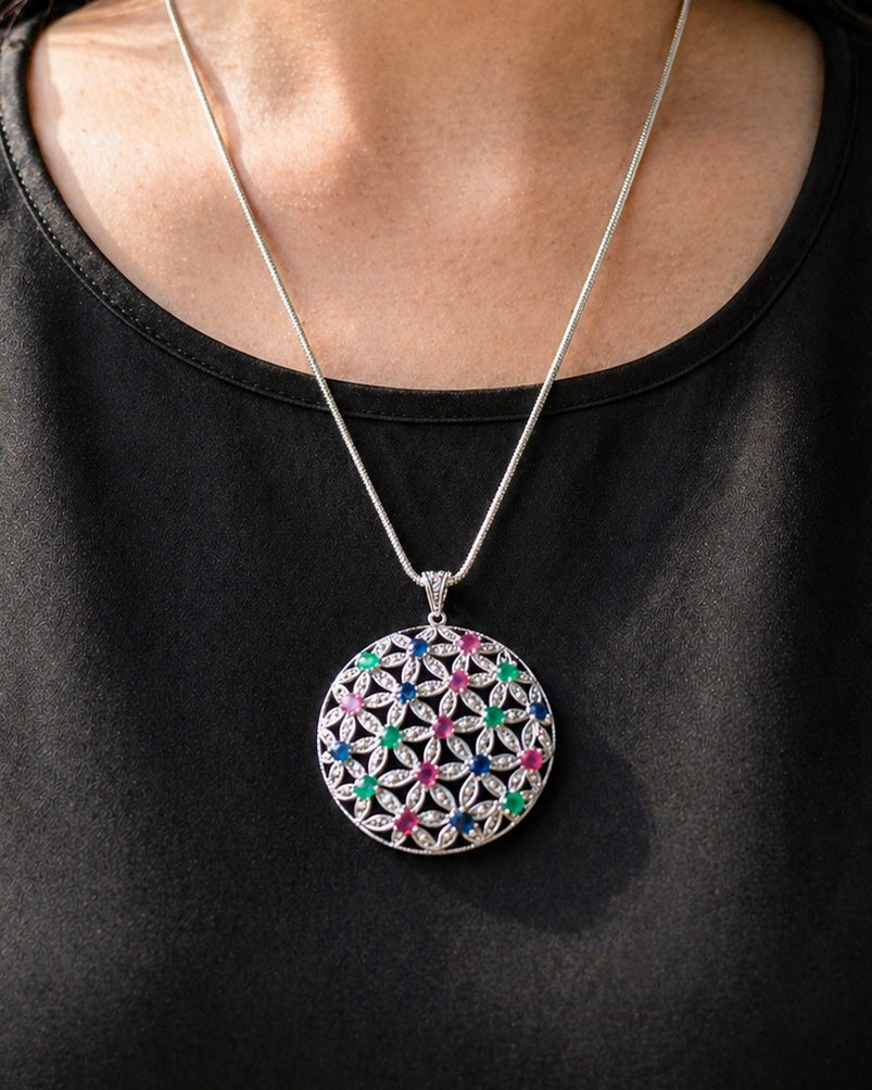 Full Bloom Pendant - Marcasite