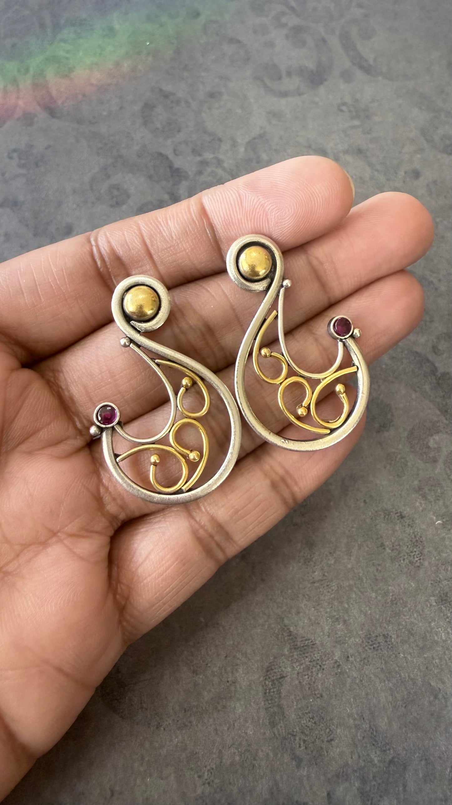 Sonna Silver - Dual-tone earrings