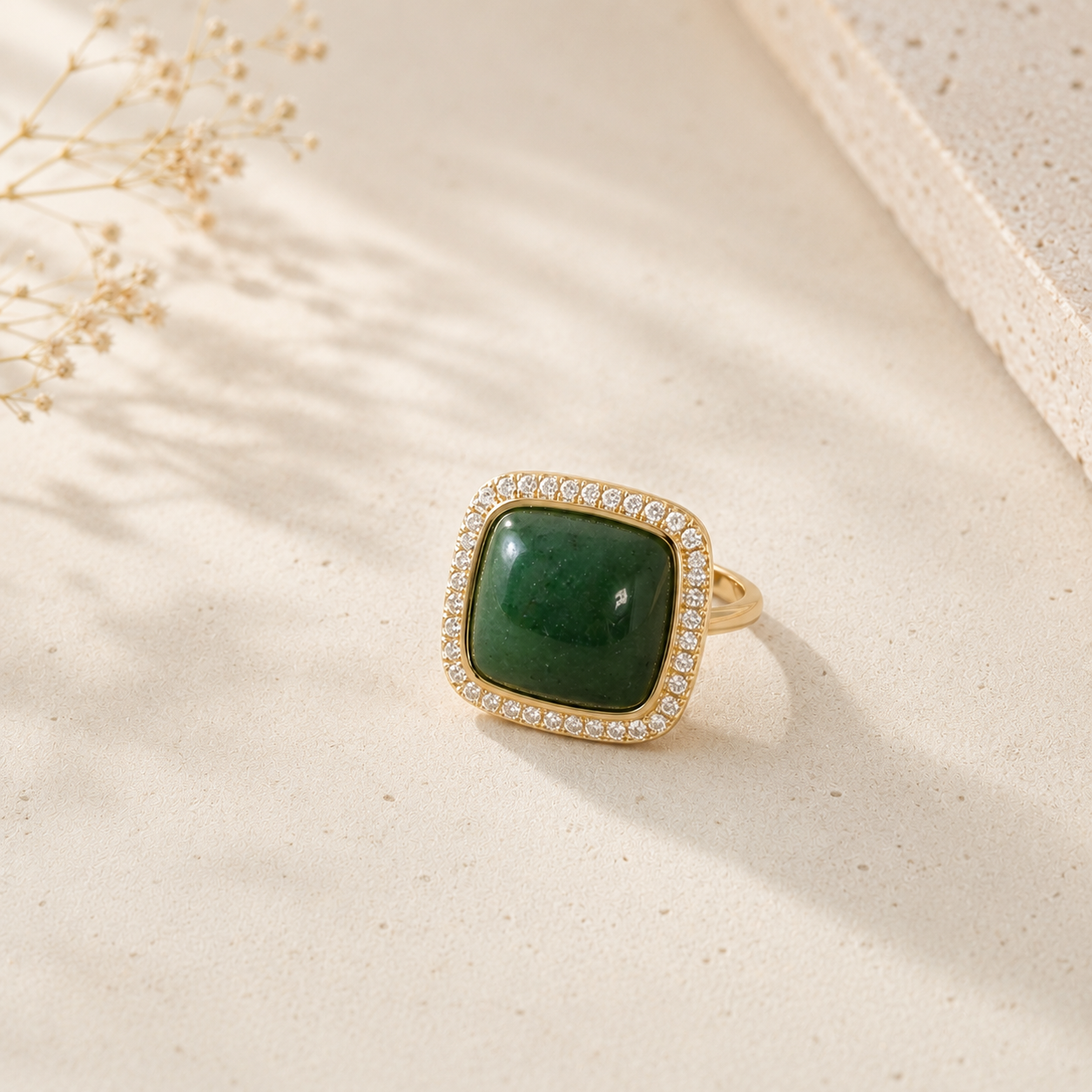 Luna Aventurine Green Ring