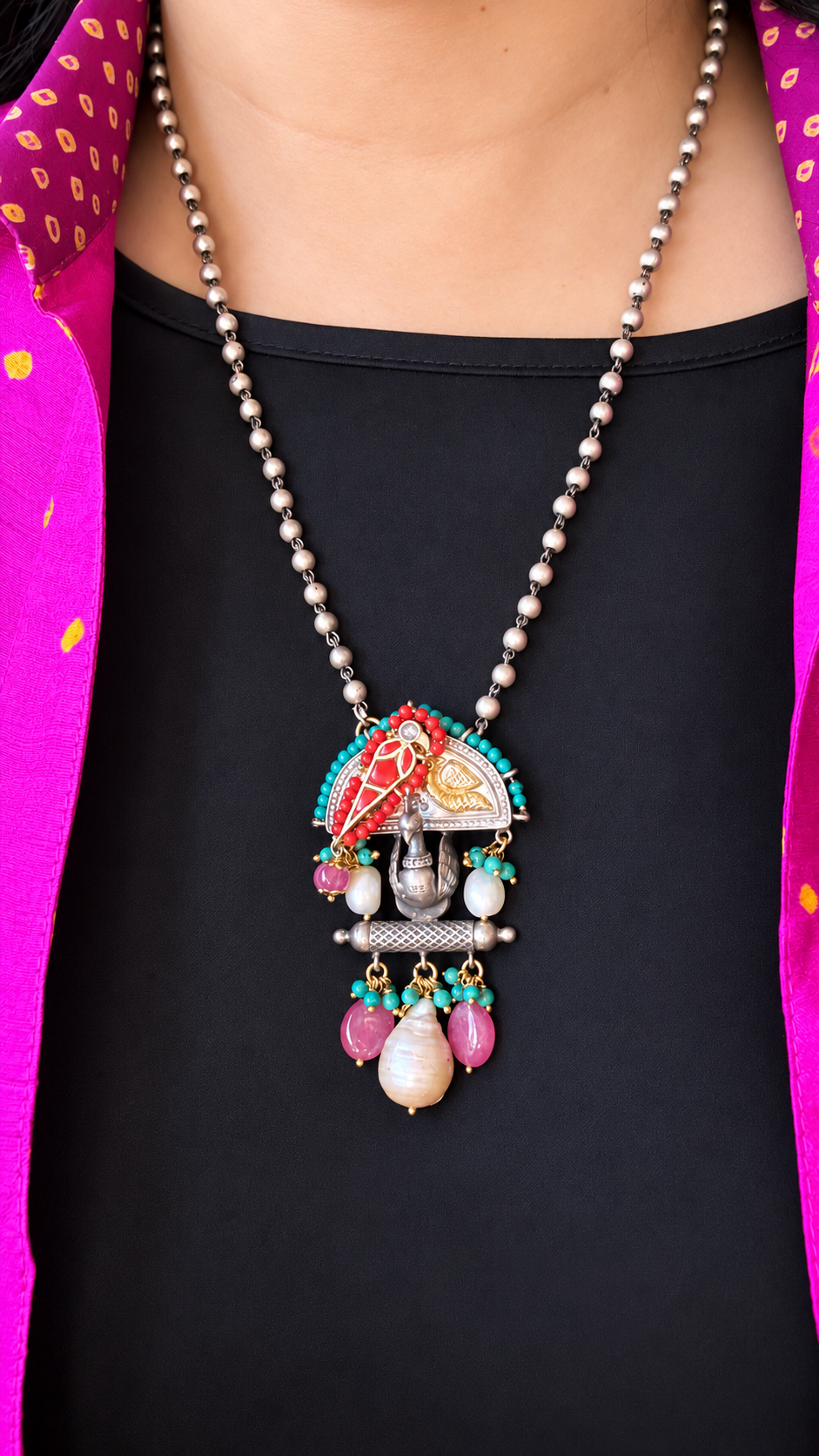 Saanjh Parrot Necklace