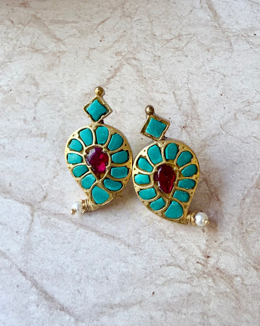Raani Ambi Earrings – Turquoise
