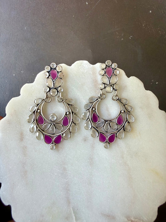 Glass Polki Chand Earrings – Petal