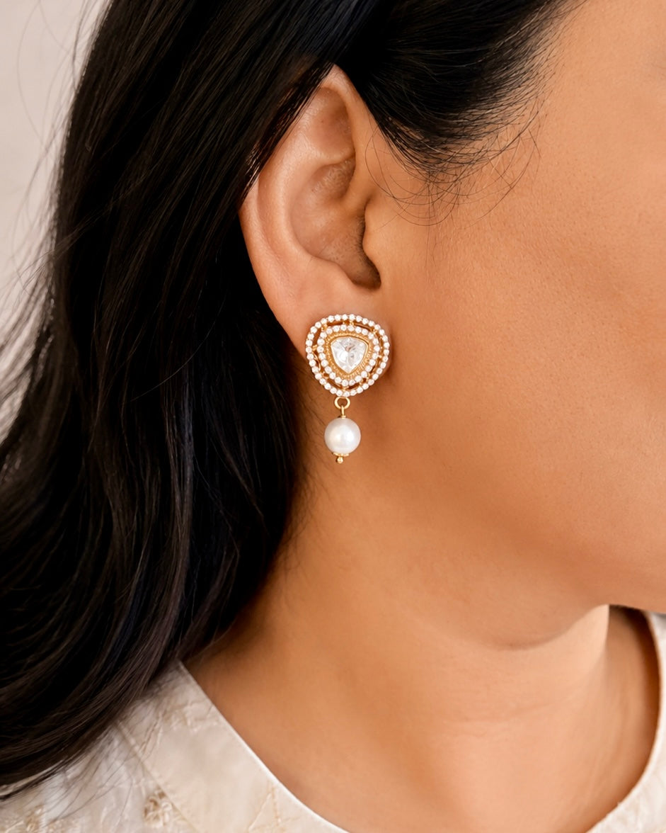 Polki Pearldrop earrings