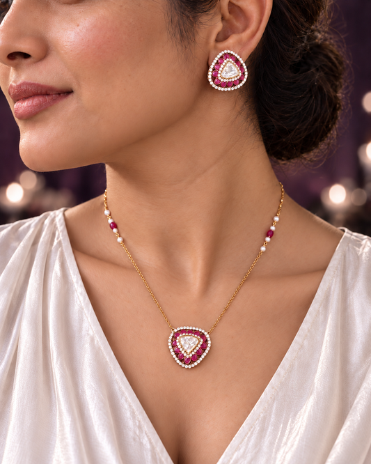 Riva Polki Pendant Set