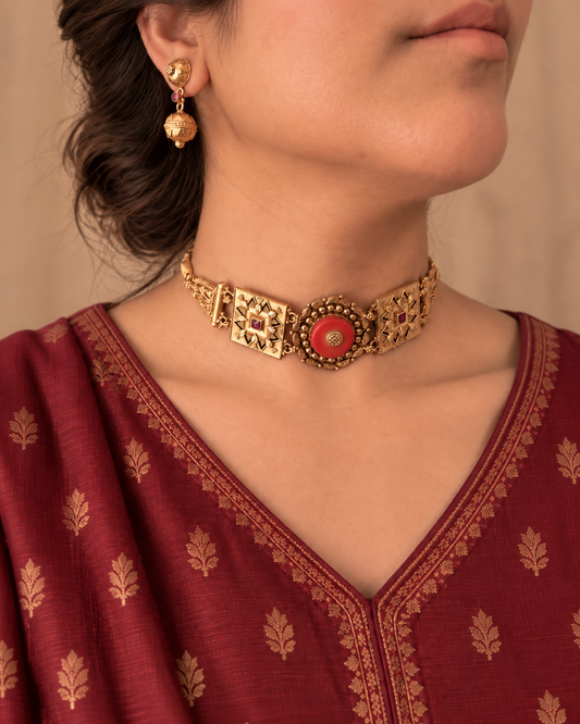 Naksh Coral Choker