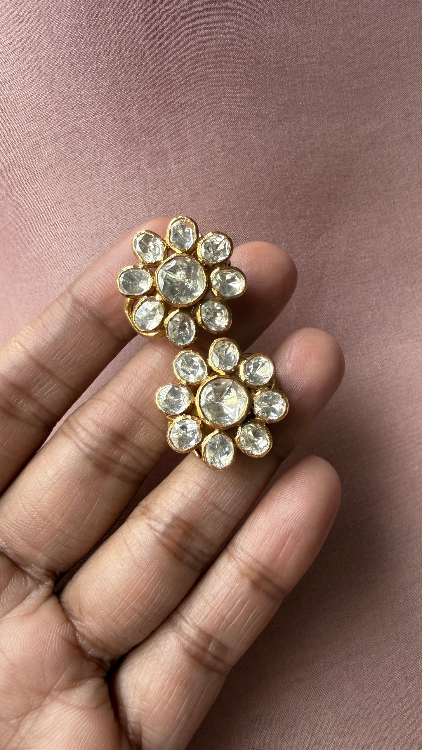 Floral Polki Earrings