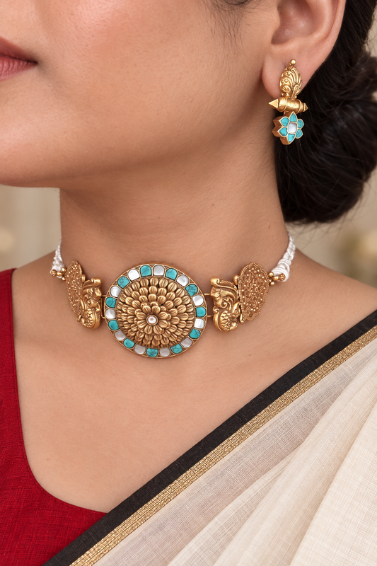 Firoza Floral Choker
