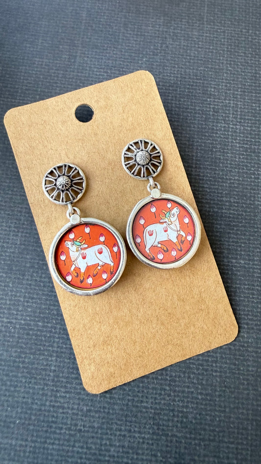 Leela Painted Earrings – Gauri (orange)